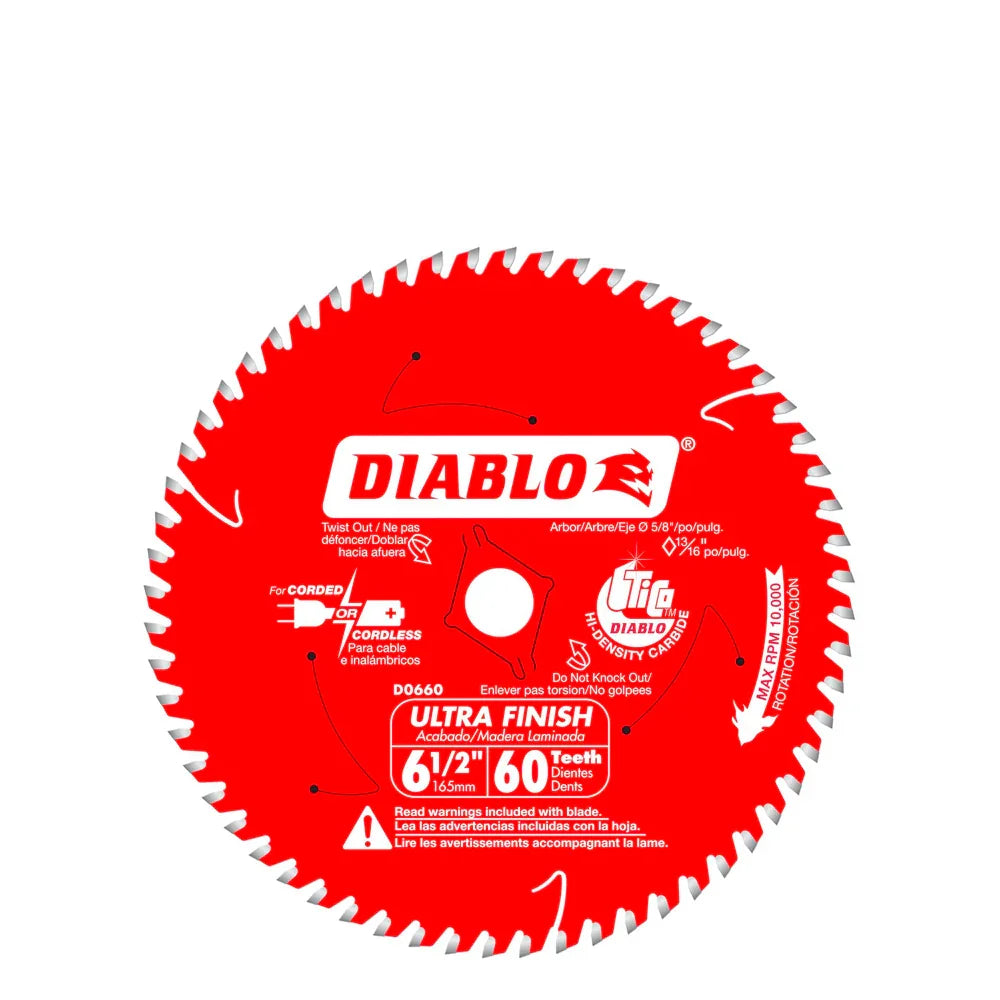 Ultra finish saw blade 6 ½’’ x 60t #d0660a - Diablo/Freud