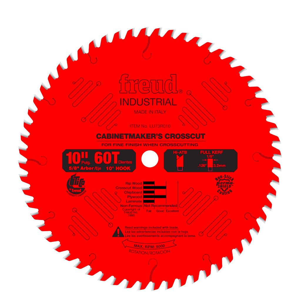 Cabinetmaker crosscut blade 10’’- 60 teeth #lu73r010 - Freud
