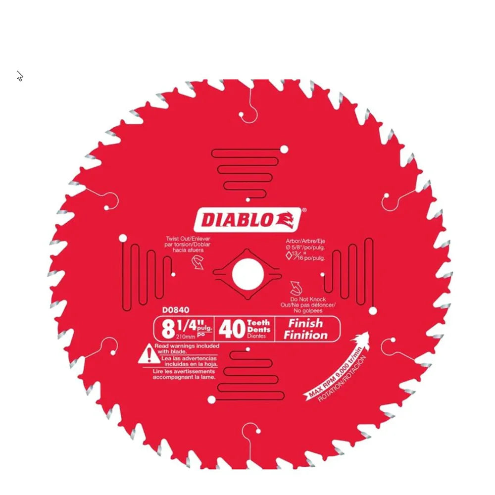 Circular saw blade 8 1/4" x 40t, D0840 - Diablo