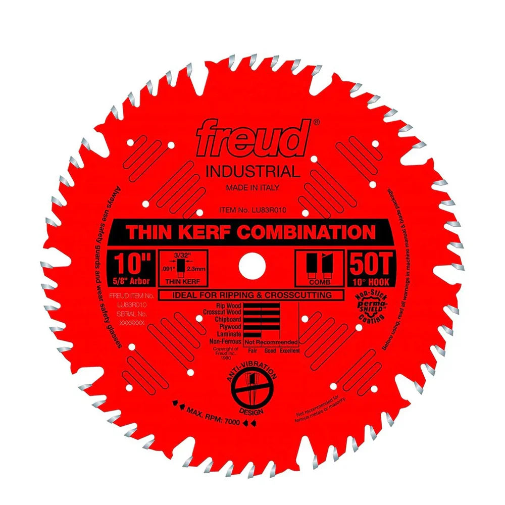 Combination Saw Blade 10'' x 50t teflon - Freud