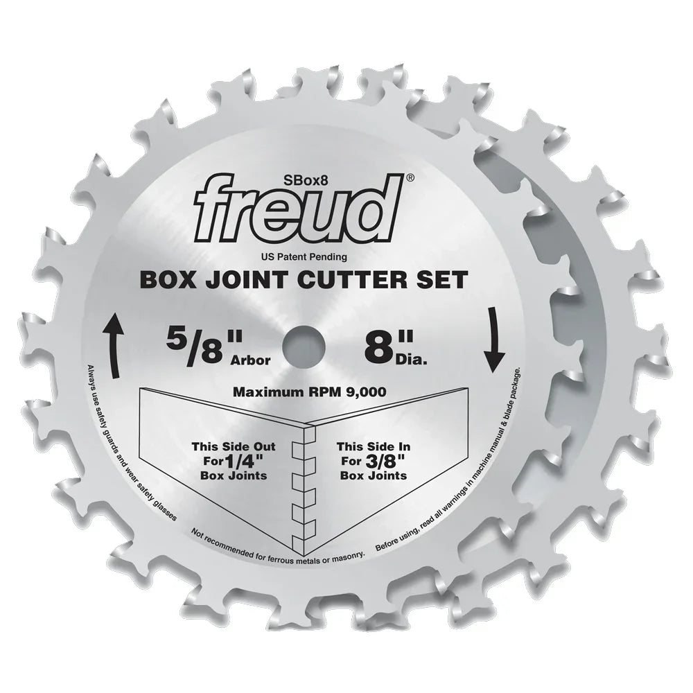 Box Joint Cutter Set 8'' - 1/4'' à 3/8'' - Freud