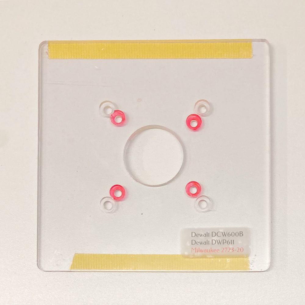 6" acrylic router plate for Dewalt/Milwaukee - PGL