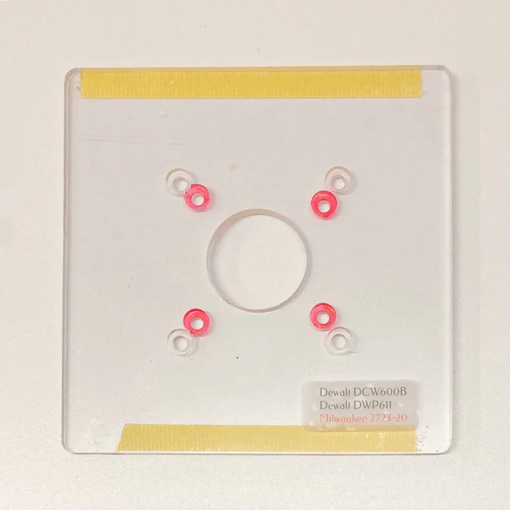 6" acrylic router plate for Dewalt/Milwaukee - PGL