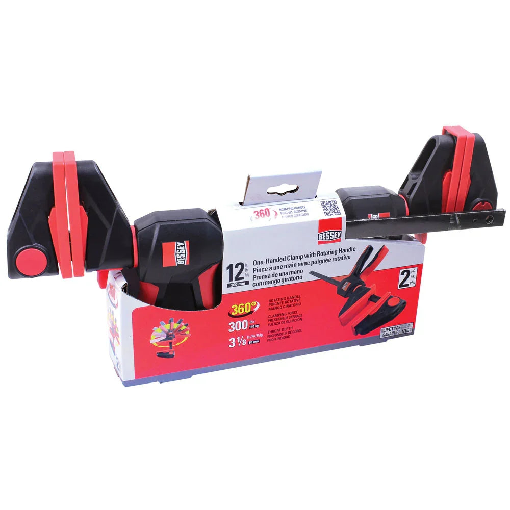 Ensemble de 2 serre-joints et écarteurs à gâchette EHKL 12'' - poignée rotative 360 degrés EZ-360 - Bessey