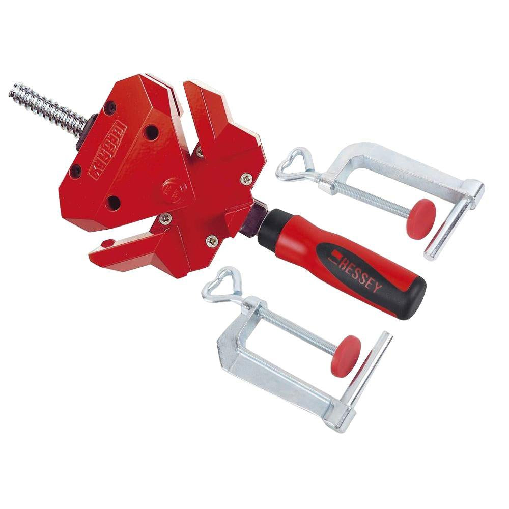 90° angle clamp + 2 table mount clamps - Bessey
