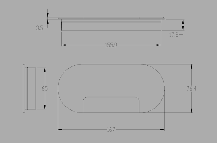 Passe-fils ovale à rabat noir - Richelieu