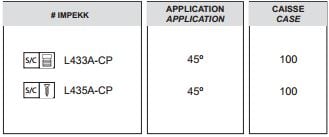 Ensemble de 2 pentures porte euro clip-on 45°