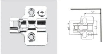 2 X 100° int. absorb. euro clip-on door hinge