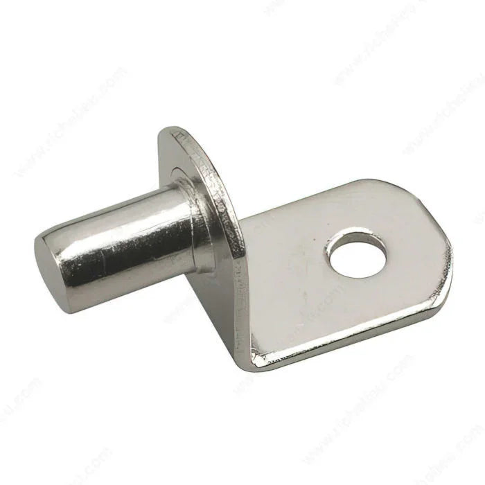 Support d'étagère en métal chromé avec trou de fixation, accessoire d'ébénisterie