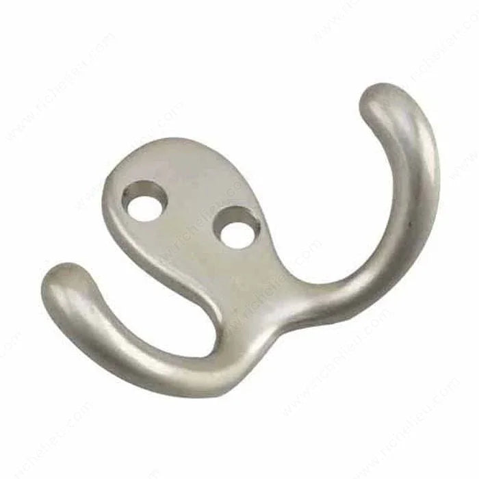 3’’ double wardrobe hook brushed nickel #2235 - Richelieu