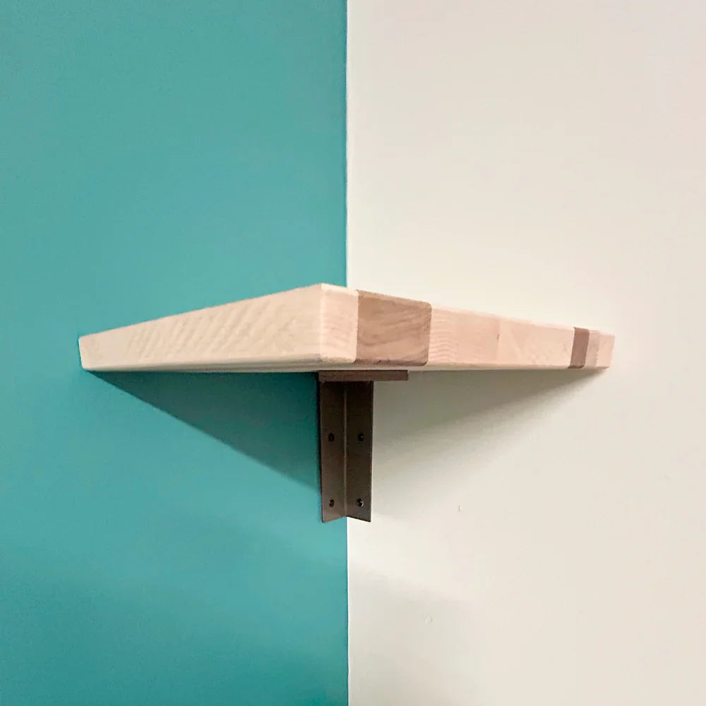 Corner floating shelf bracket antique nickel - Lignum