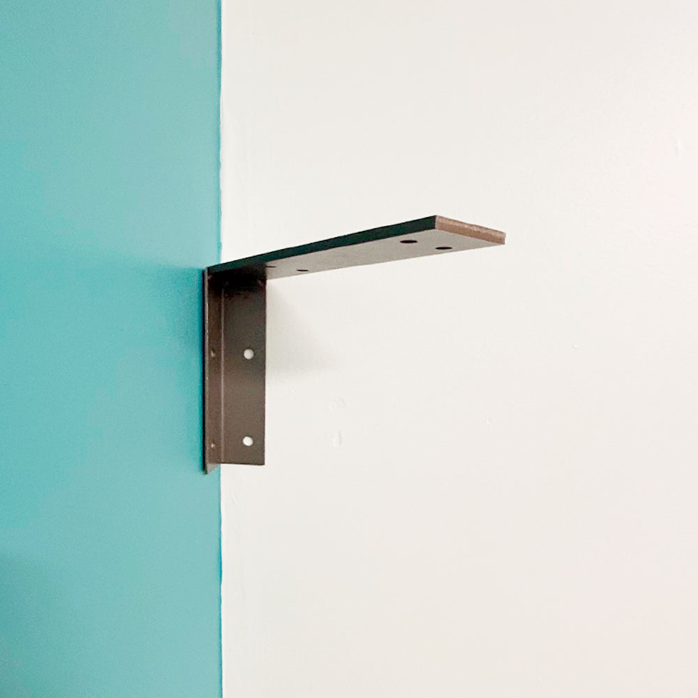 Corner floating shelf bracket antique nickel - Lignum