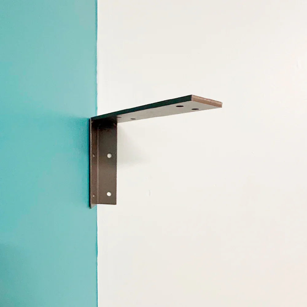 Corner floating shelf bracket antique nickel - Lignum