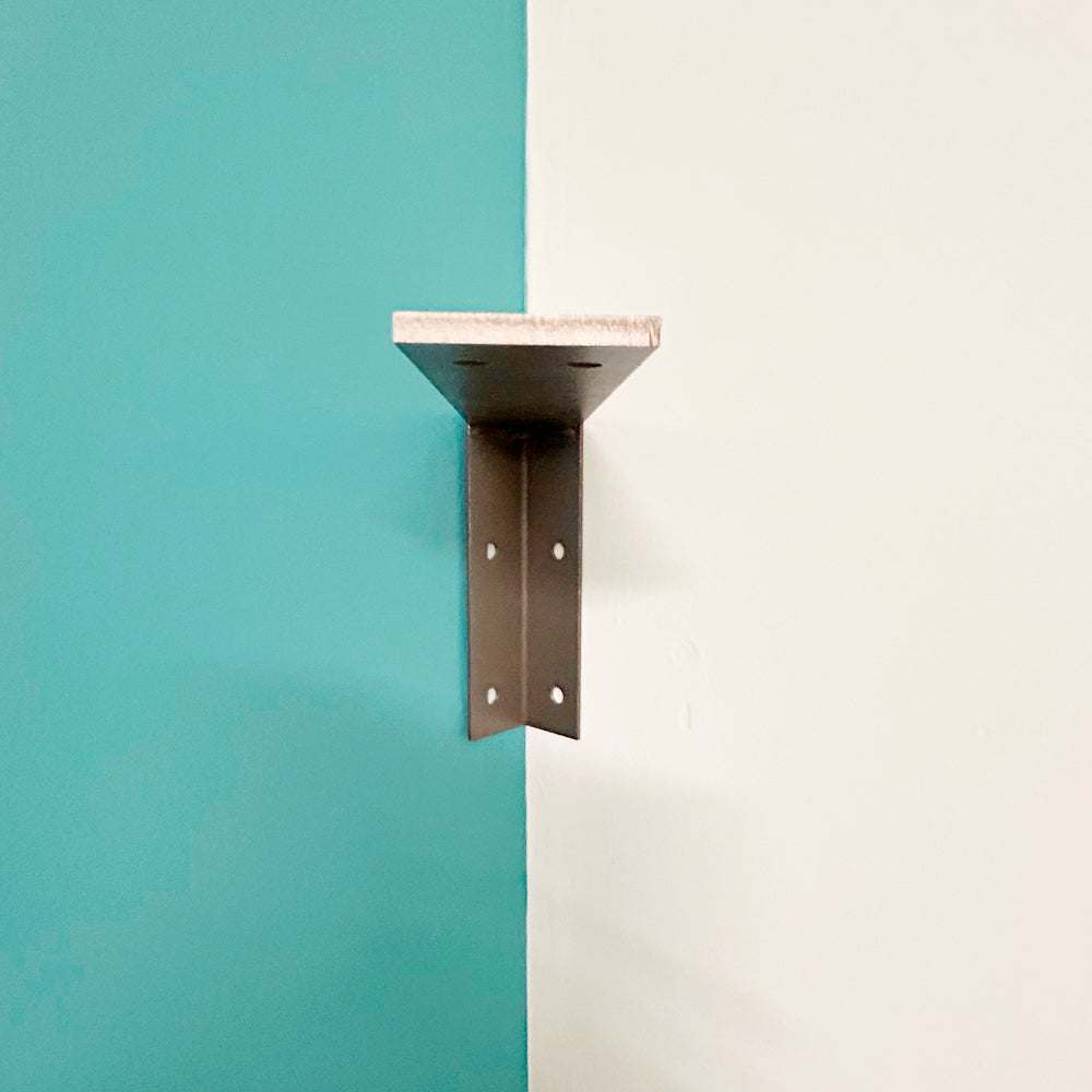 Corner floating shelf bracket antique nickel - Lignum