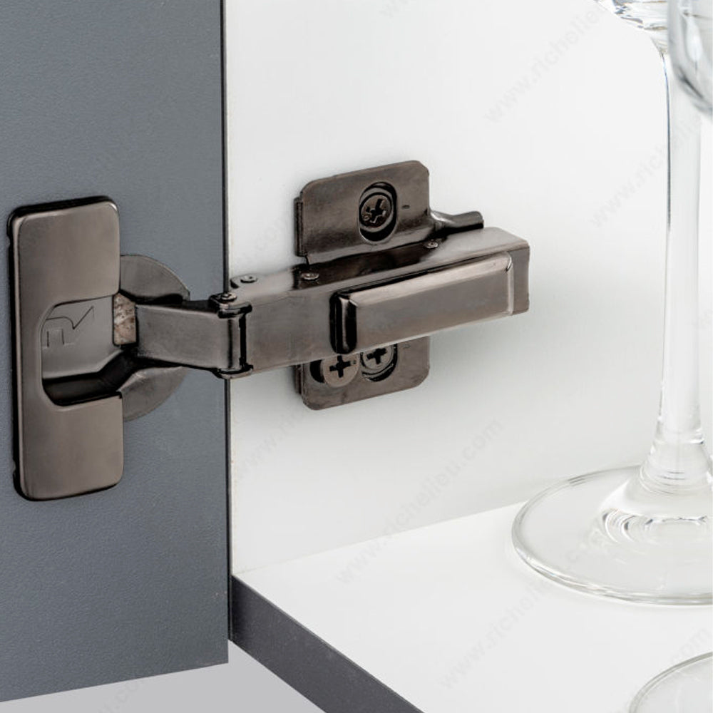 Set of 2 Euro hinges 105° Gotham black full overlay - Richelieu