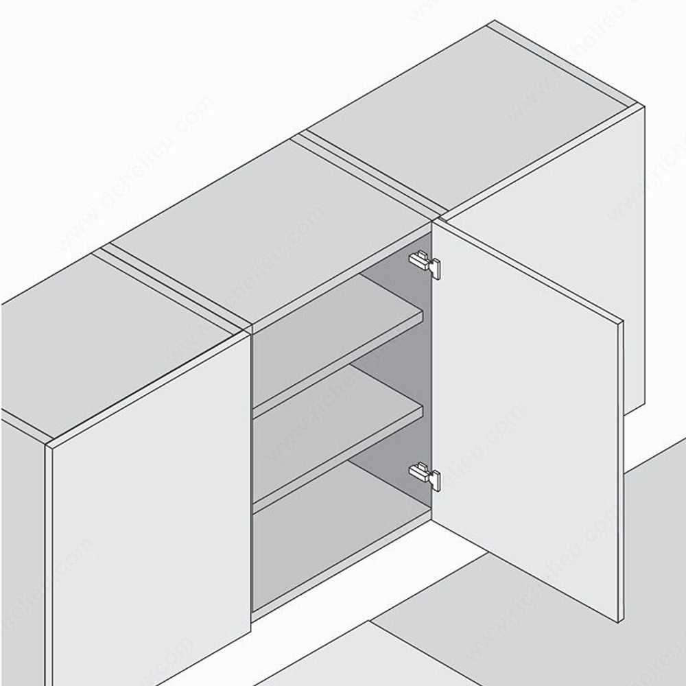 Set of 2 Euro hinges 105° Gotham black full overlay - Richelieu