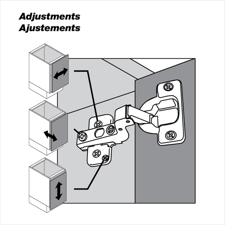 Set of 2 Euro hinges 105° Gotham black full overlay - Richelieu