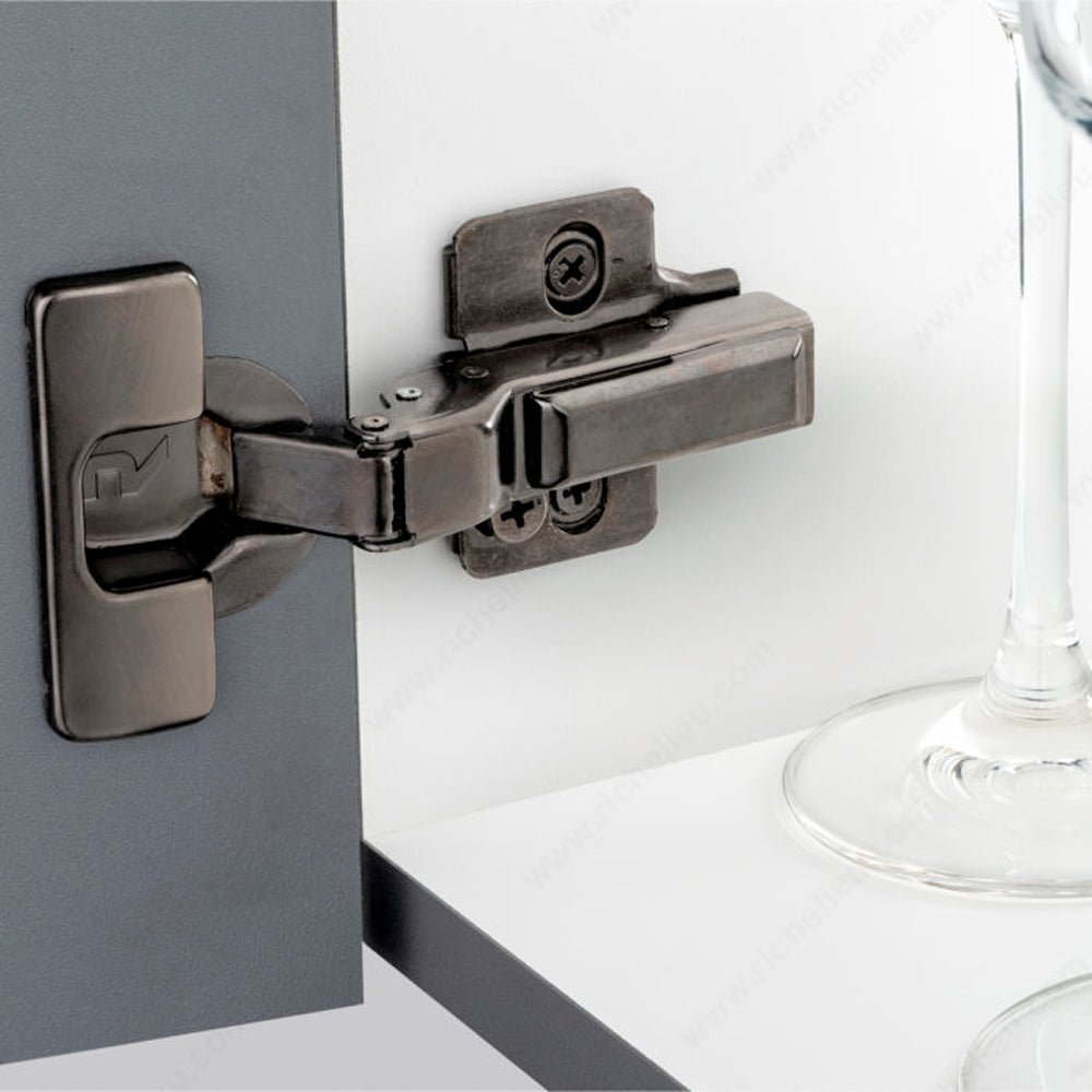 Ensemble de 2 charnières Euro 105° noir Gotham demi recouvrement - Richelieu