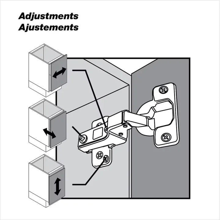 Ensemble de 2 charnières Euro 105° noir Gotham demi recouvrement - Richelieu