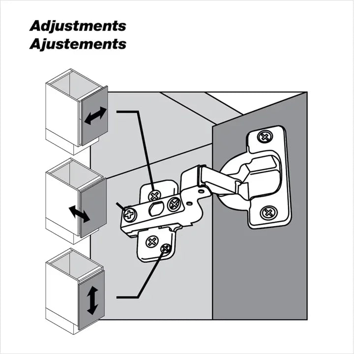 Ensemble de 2 charnières Euro 105° noir Gotham encastré - Richelieu