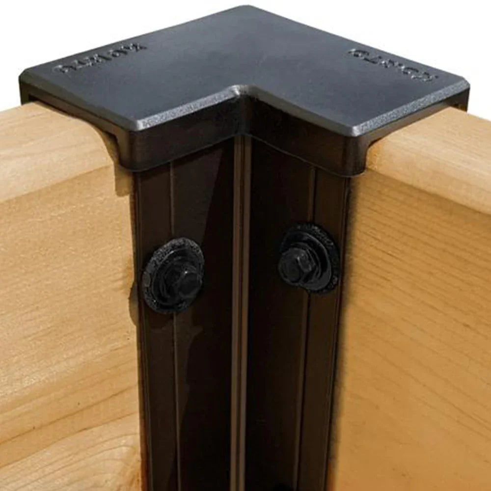 Corner kit for planter - 11" - Black aluminium