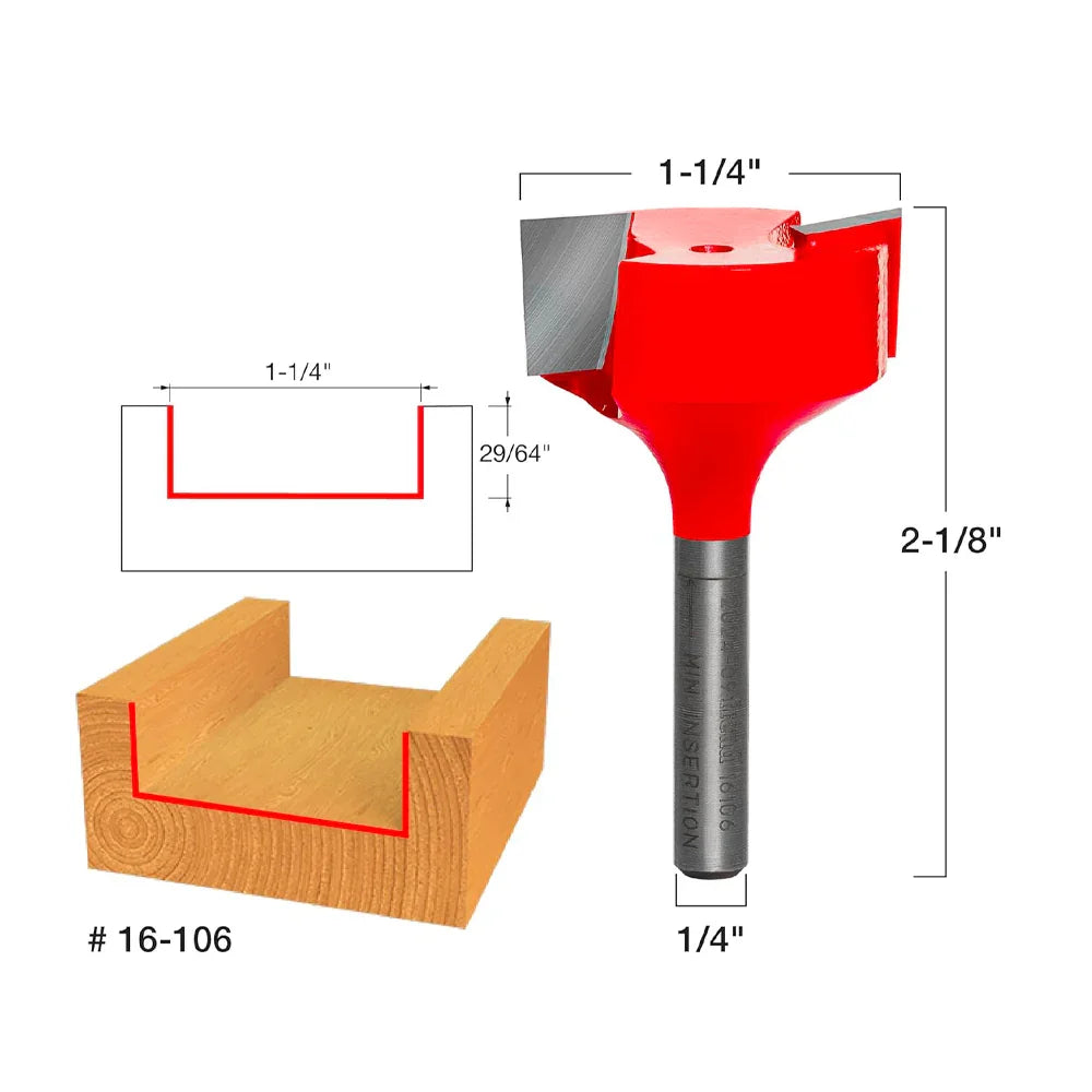 Spoilboard surfacing and mortising bit shank 1 ¼’’ x 1/4’’ #16-106 - Freud