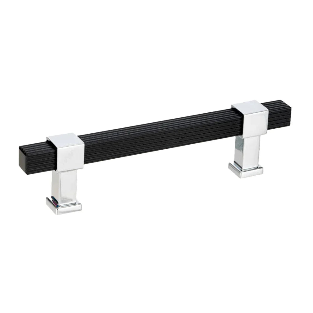 Modern pull #8747 matte black and chrome 128mm - Richelieu