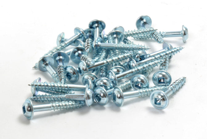 Vis à particules #8 - Tête ronde avec rondelle - Filet double - Boîte de 100