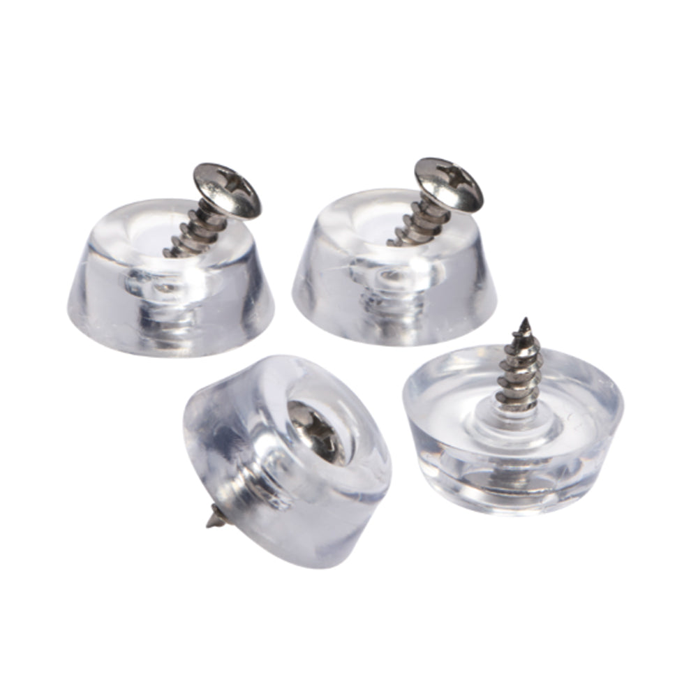 Patte à visser en caoutchouc clair - 4/Pqt - Madico