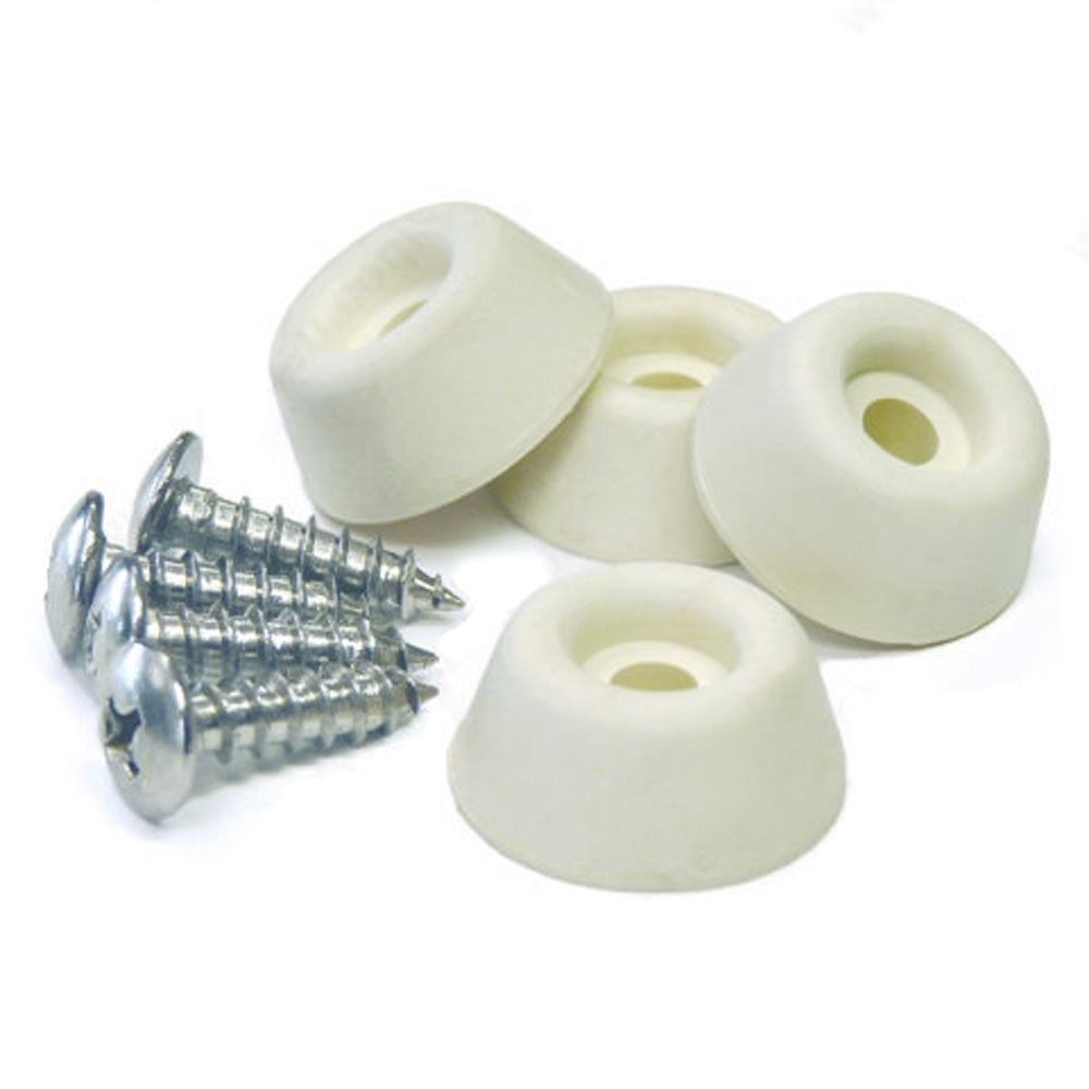 Butoir à visser en caoutchouc 7/8’’ (pqt de 4) - Blanc