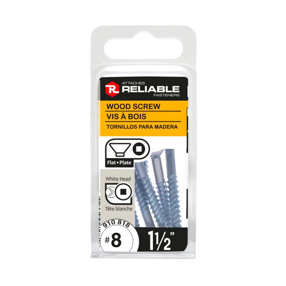Wood Screw flat head white #8 - Reliable
