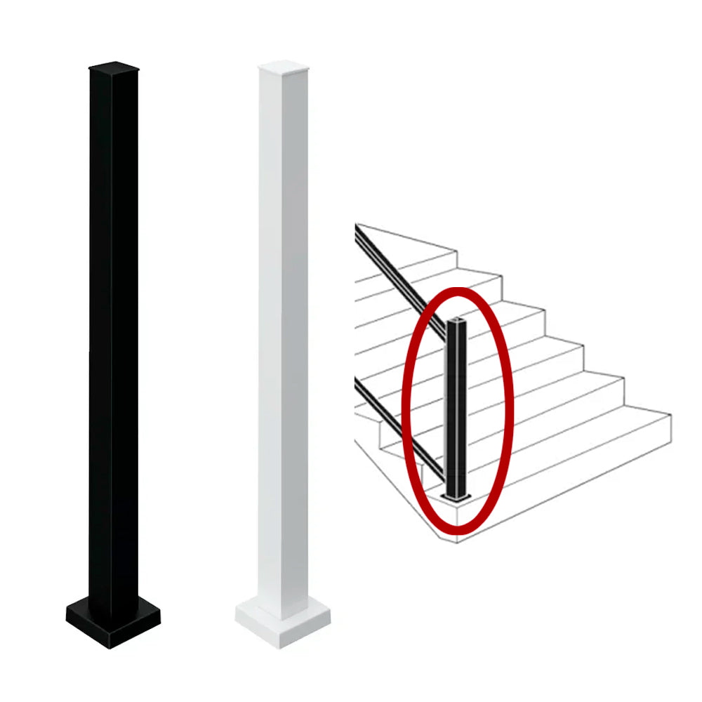 Entourage Black or White Pebble Stair Post - Kool-Ray
