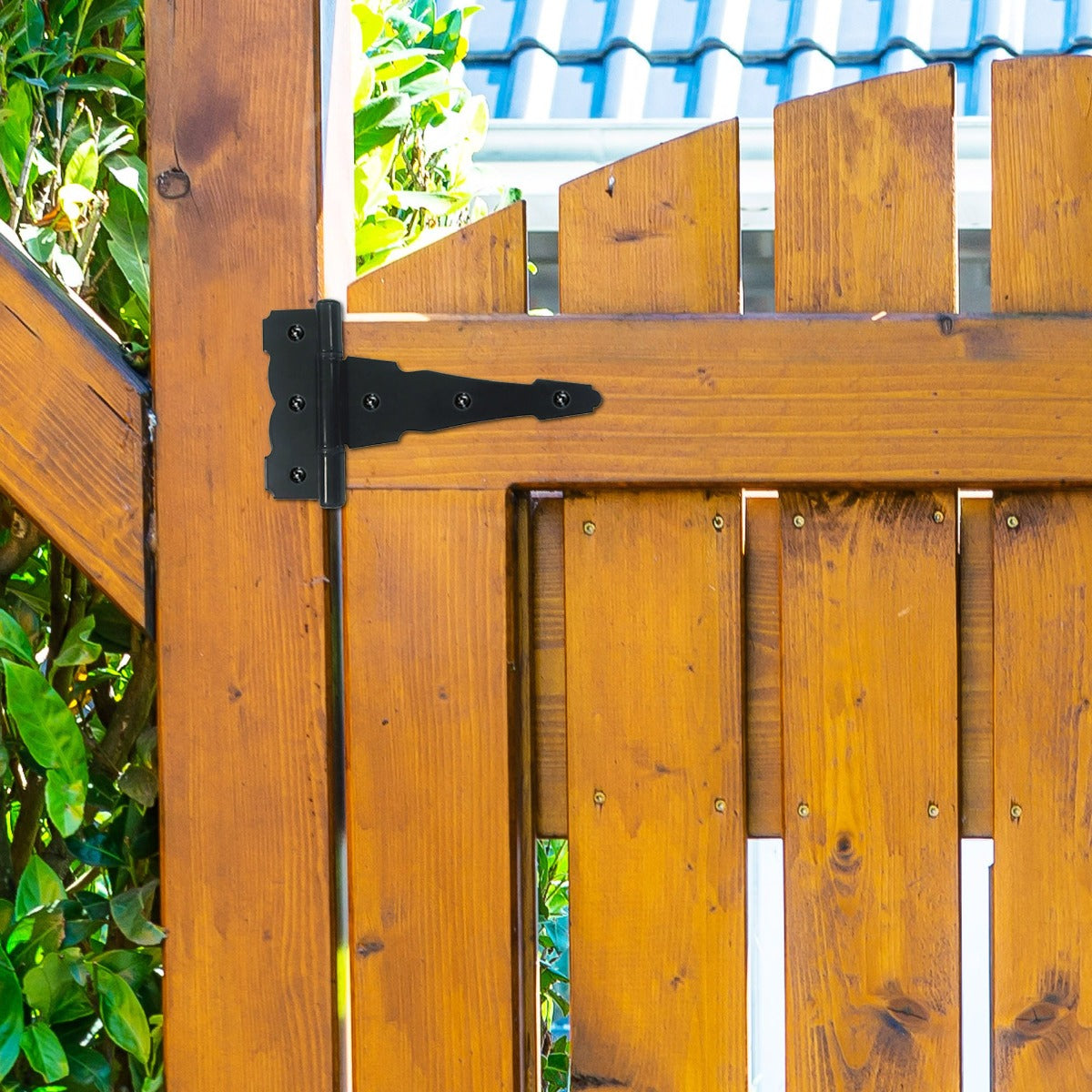 HD decorative 6’’ black tee hinge -2pcs