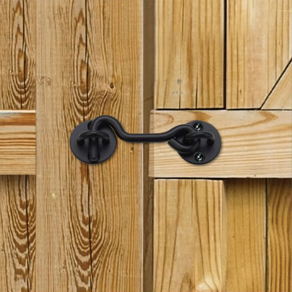 4’’ rustic hook and eye latch black