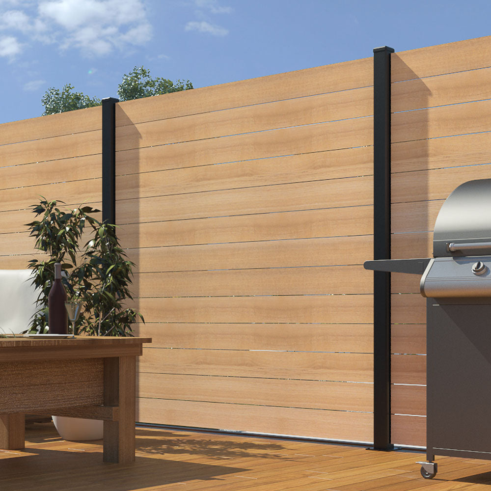 Poteau de ligne Duo Paravent 3"x3"x75.5" Noir - Kool-Ray