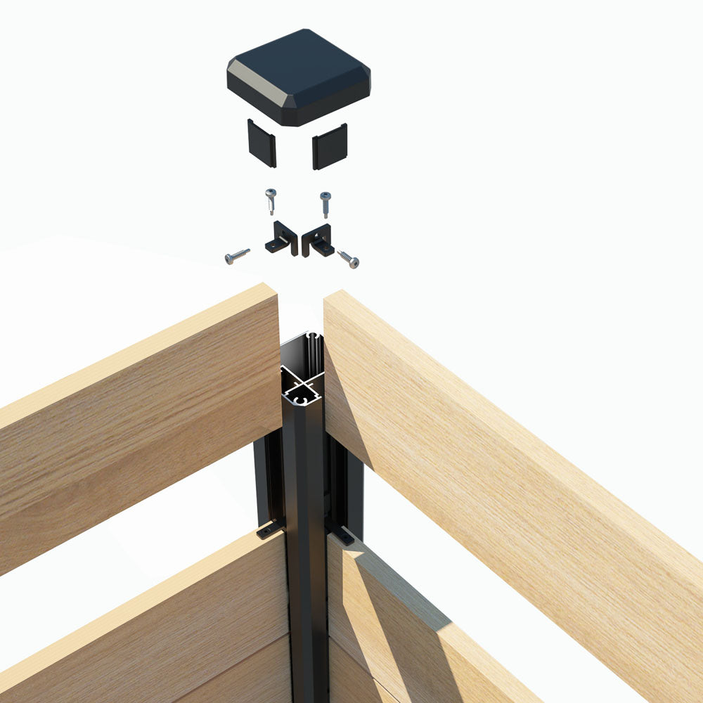 Duo Intimacy Corner Post 3"x3"x75.5" Black - Kool-Ray