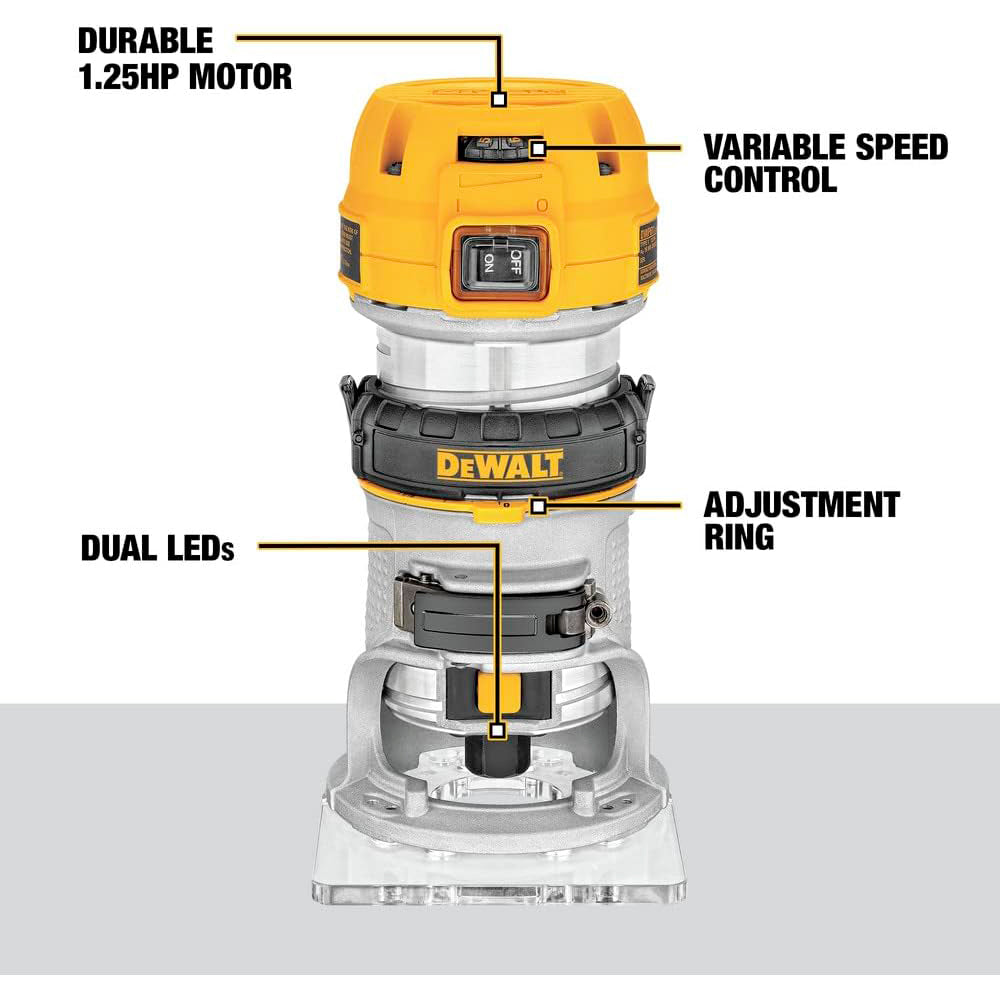 Toupie compacte à base fixe 1 ¼ cv - DeWalt