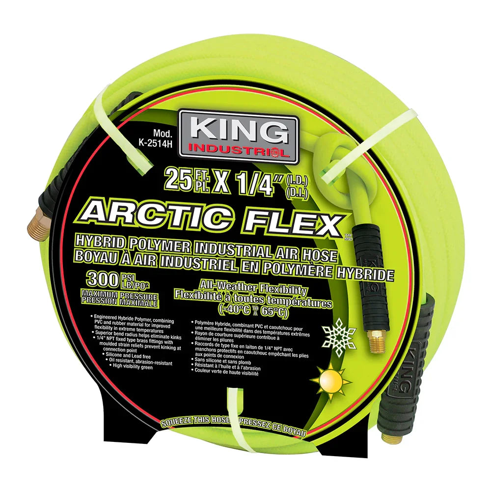1/4’’ x 25’ hybrid polymer industrial air hose #k-2514h - King