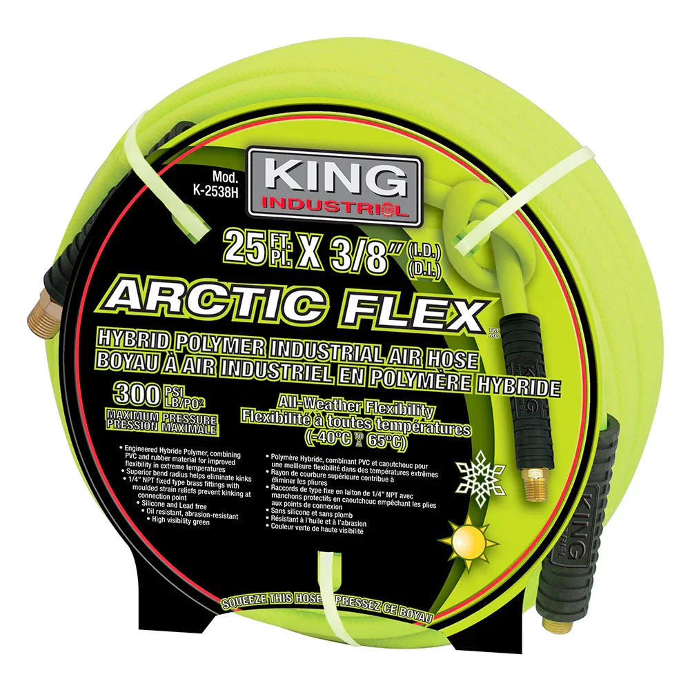 3/8’’ x 25’ hybrid polymer industrial air hose #K-2538H - King