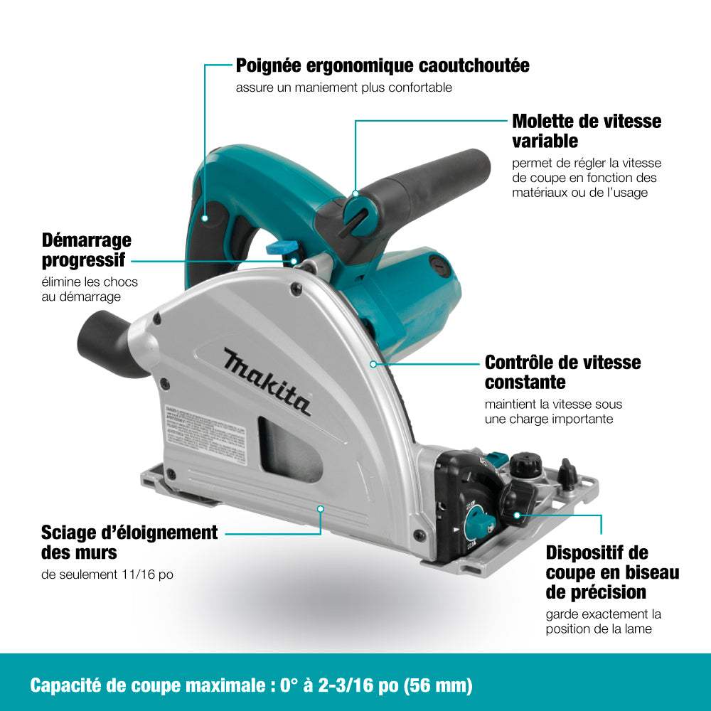 Scie circulaire plongeante 6 ½’’ sp6000 - Makita