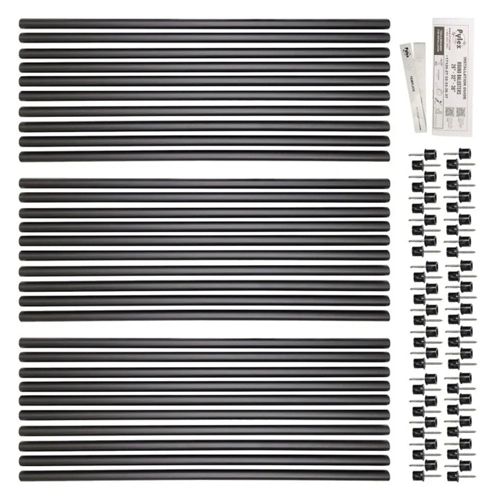 Black Round Baluster 30/box - Pylex