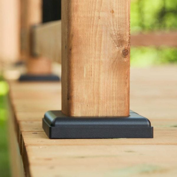 Black aluminum post base cover - Nuvo iron