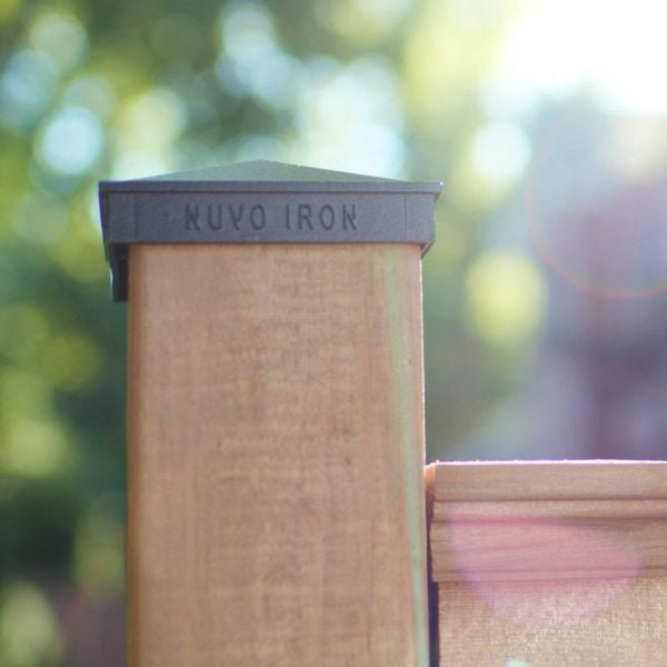 Black aluminum pyramid post cap - Nuvo iron