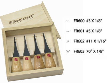 Micro ensemble de 4 gouges de paume à sculpter FR604 - Flexcut