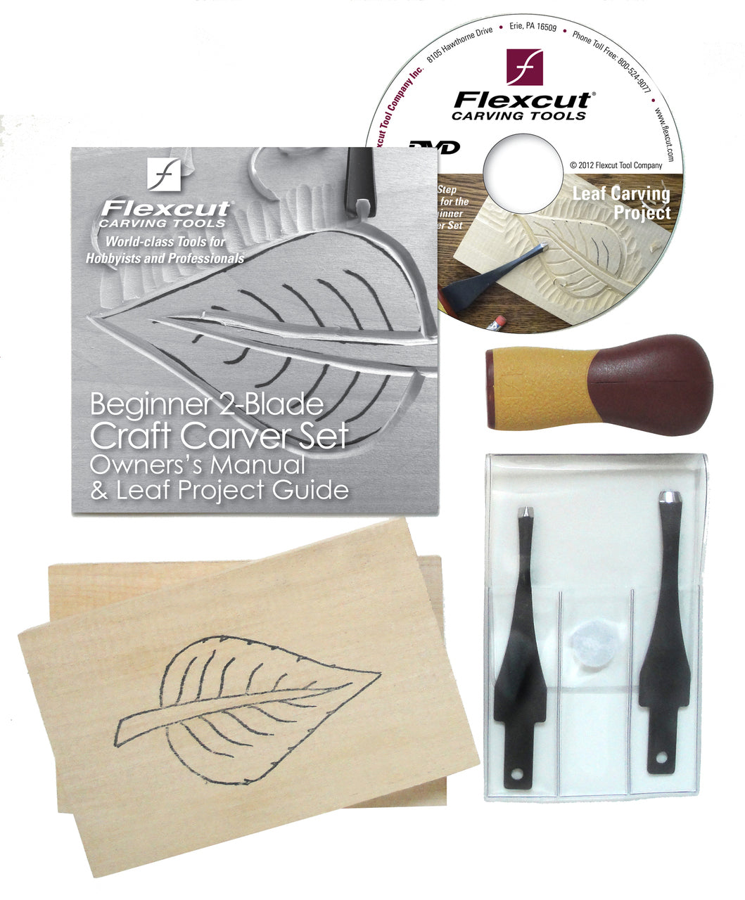 Set of 2 blades with wood and pattern SK111 - Flexcut