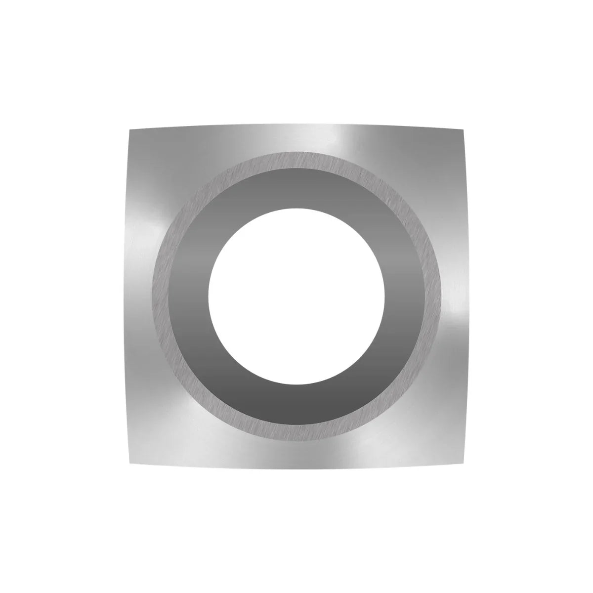 plaquette carbure carrée pour outil de menuiserie, trou central, finition métal brossé