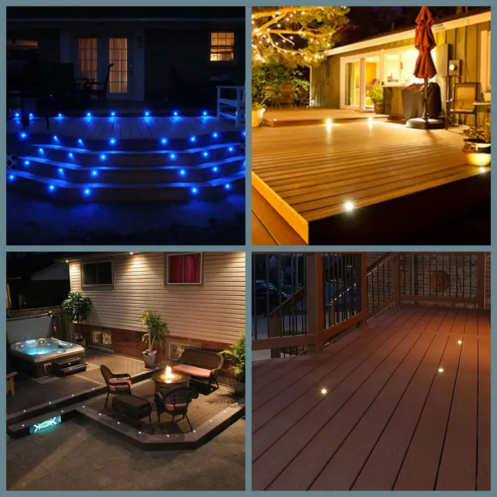 Ensemble de 10 lumières de terrasse encastrées DEL