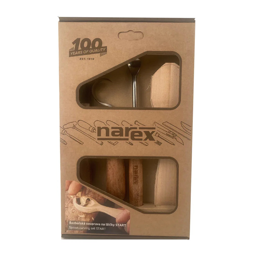 Ensemble de couteaux à sculpter et cuillère, Narex