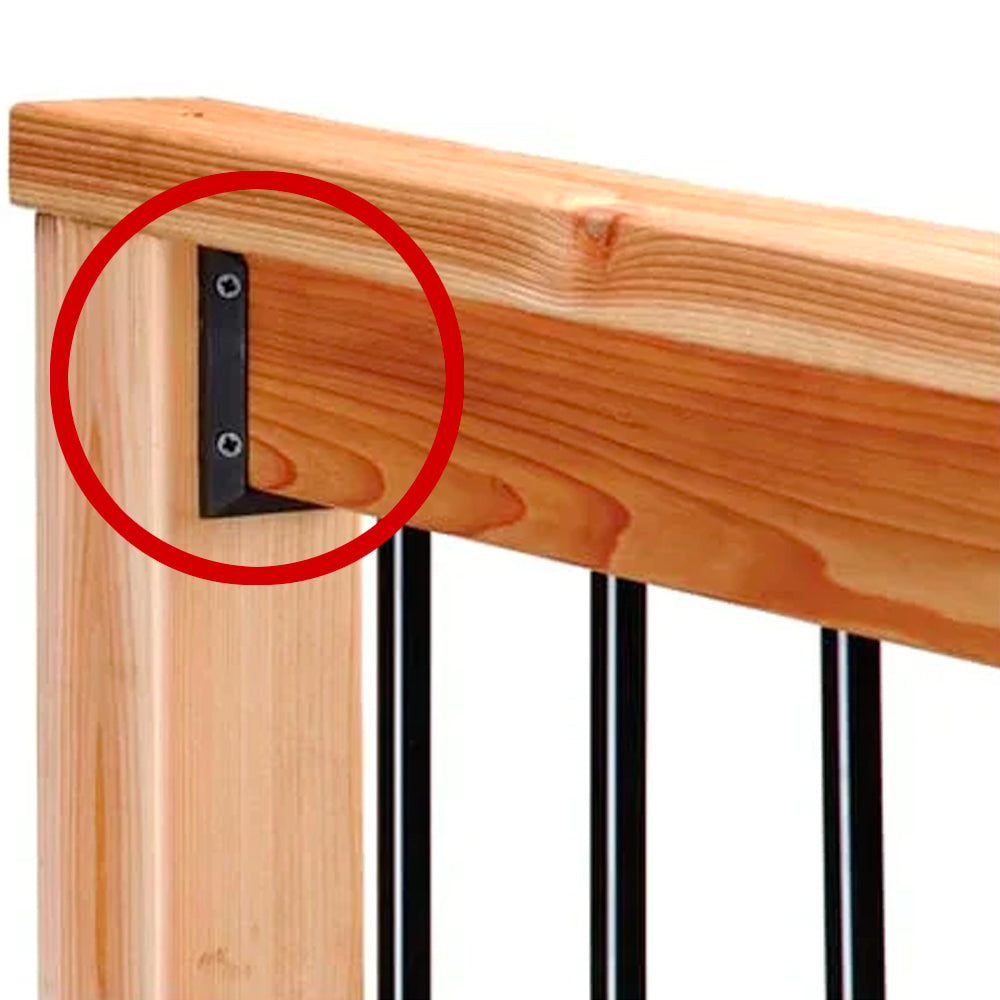 Étriers noirs pour rampe droite et d'escalier en bois - Deckorators