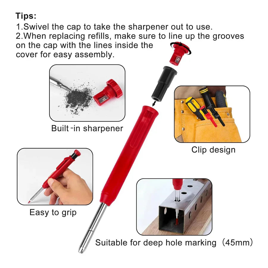 Set of 2 carpenter pencil with refills